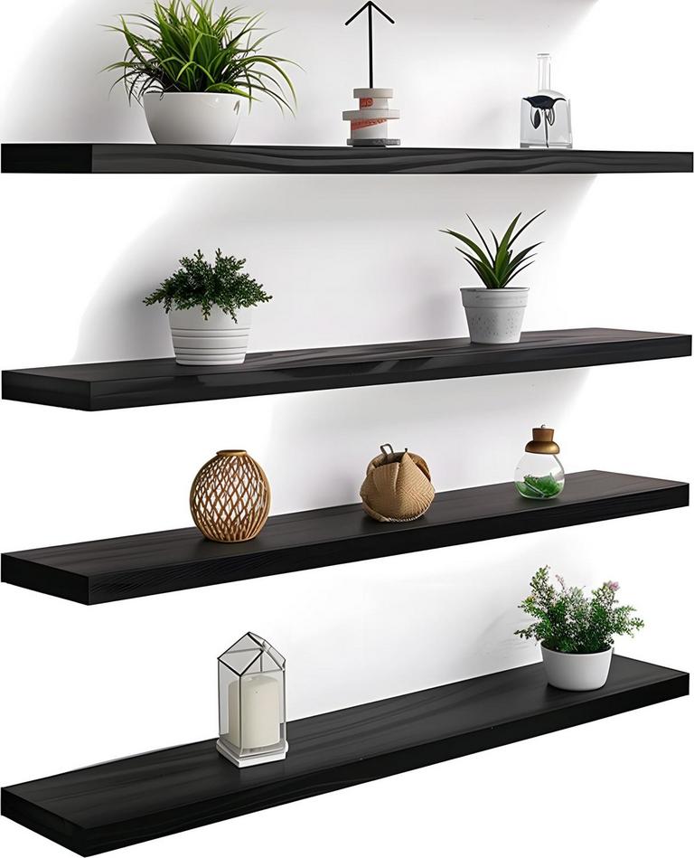 YYWUOJJ WOOD FLOATING SHELVES 36IN 4PK