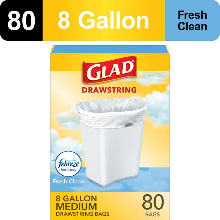 GLAD TRASH BAGS 8GAL 80PK
