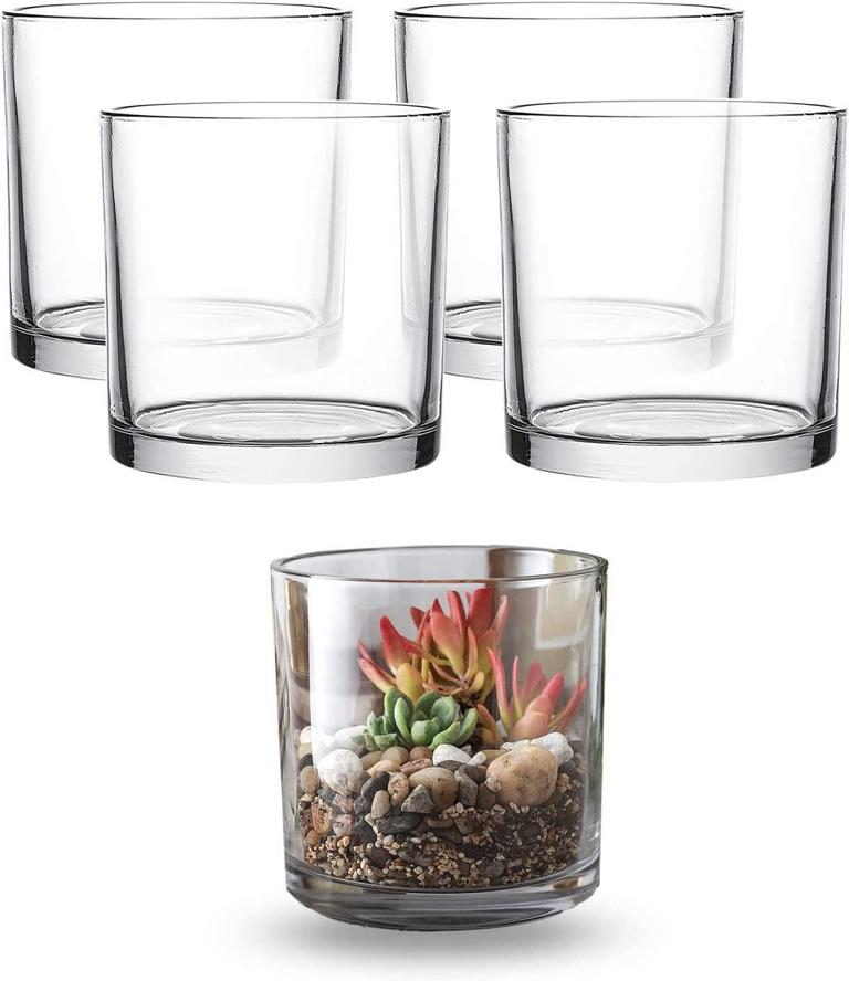 WHOLE HOUSEWARES GLASS VASE 6IN 4PK