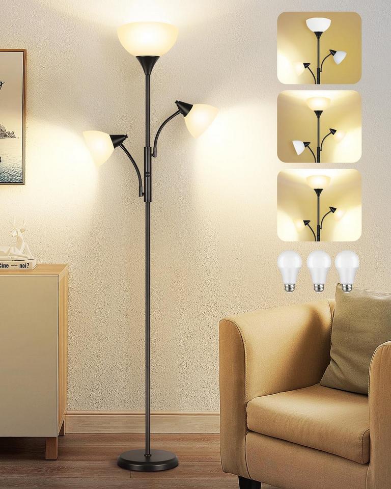 OUTON TORCHIERE LAMP BLACK 71IN