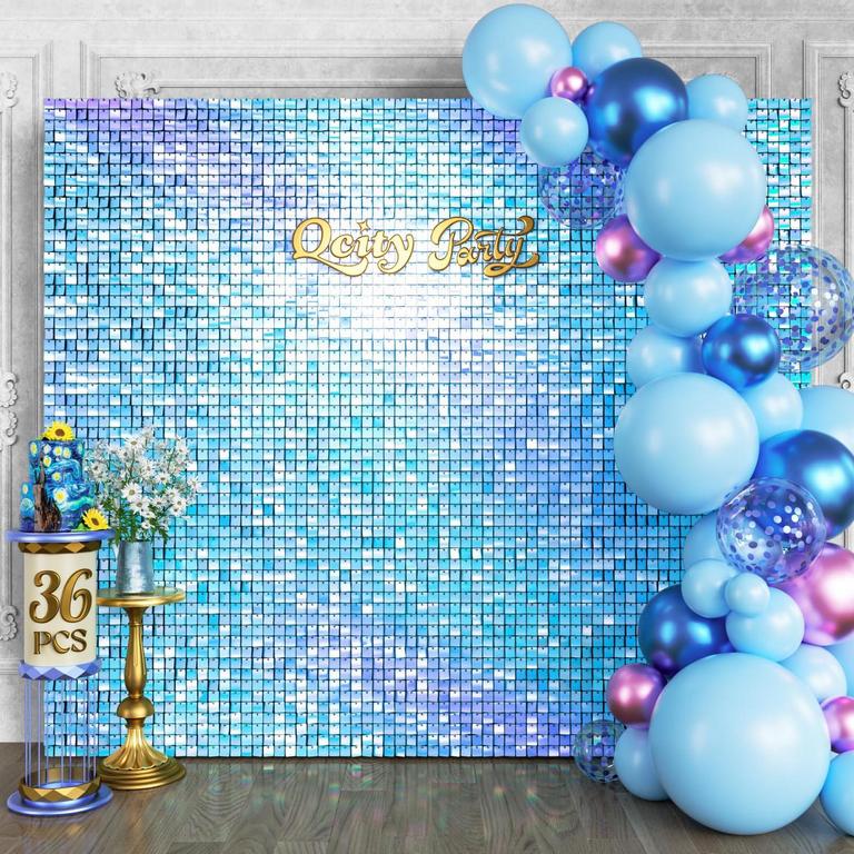 QCITY RAINBOW BLUE BACKDROP PANELS 12IN 36PK