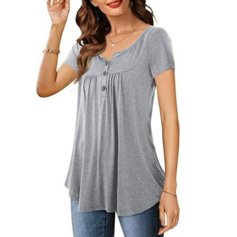L TUNIC BUTTON-UP TOP