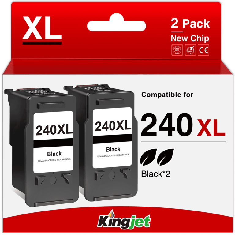 KINGJET 240XL BLACK INK CARTRIDGE 2PK