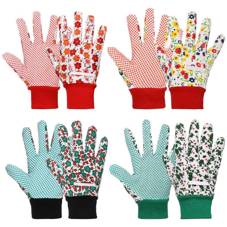 HENGGUANG M FLORAL GARDENING GLOVES 4-PAIR