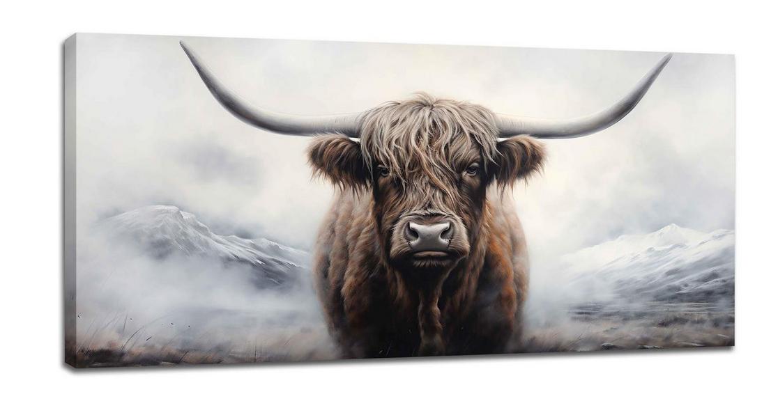 CHICVALI 60IN X 30IN COW WALL ART