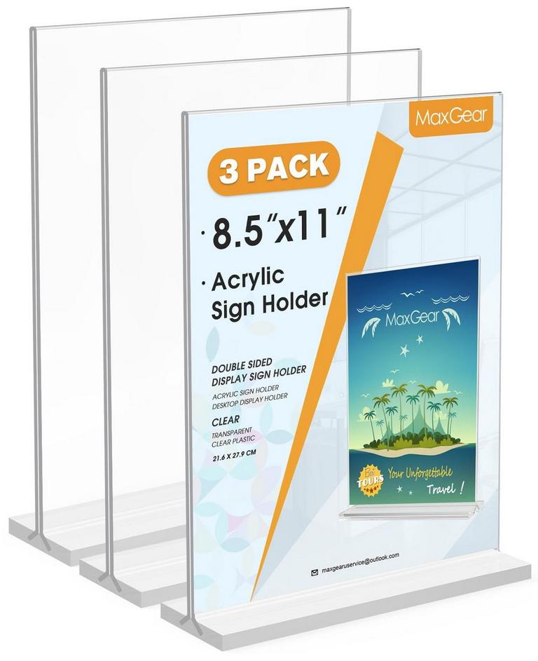 MAXGEAR ACRYLIC SIGN HOLDERS 3PK