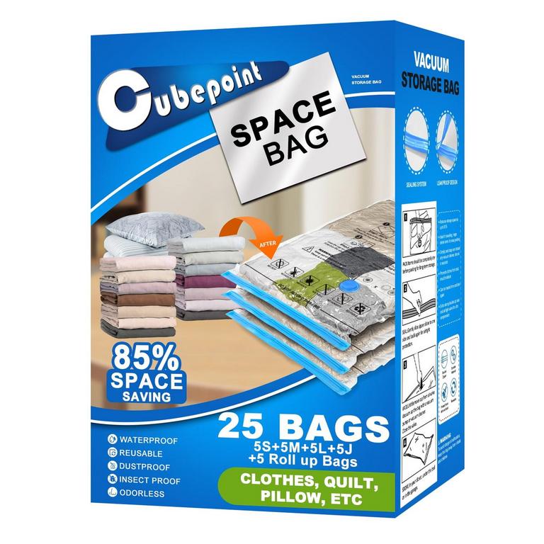 CUBEPOINT VACUUM STORAGE BAGS 25PK