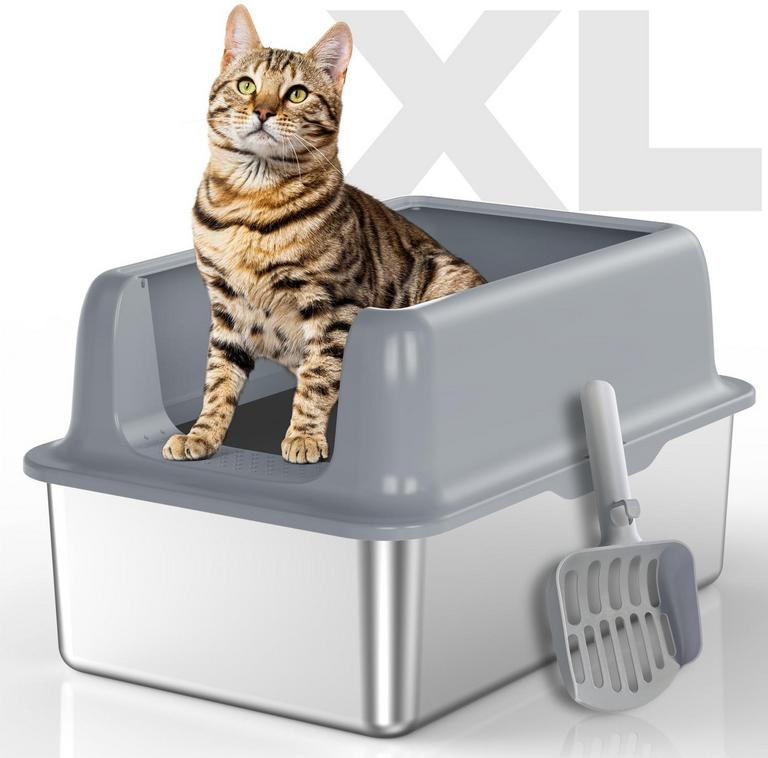 VOLUAS XL STAINLESS STEEL LITTER BOX 