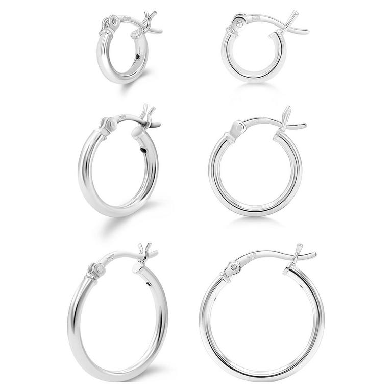 KEZEF 2MM HOOP EARRINGS 3 SETS 