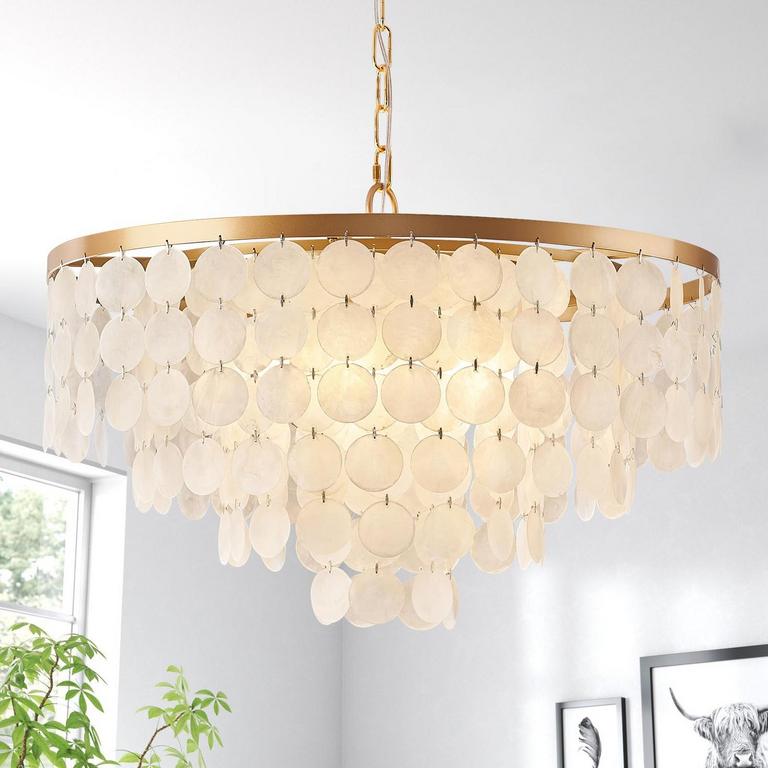 HLMRCHEN 24IN CAPIZ CHANDELIER