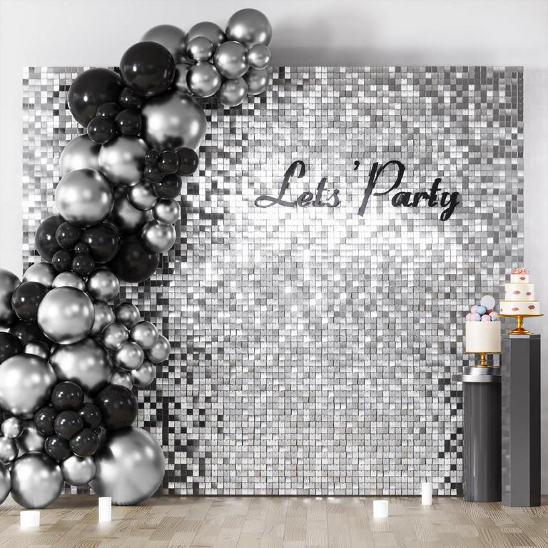 COKAOBE 36PCS 12IN SILVER BACKDROP PANELS