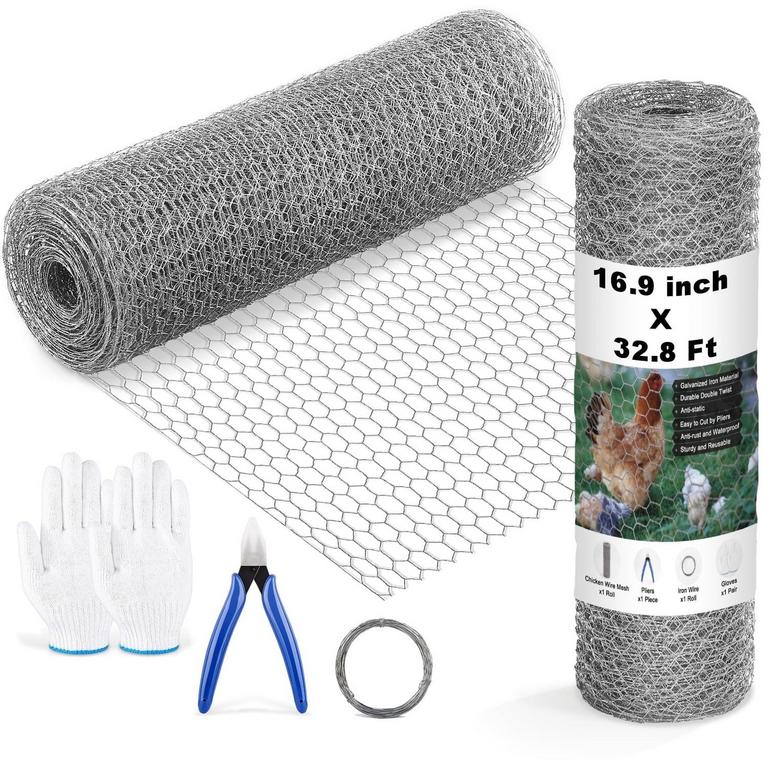 LANNEY CHICKEN WIRE MESH 16.9IN X 32.8FT