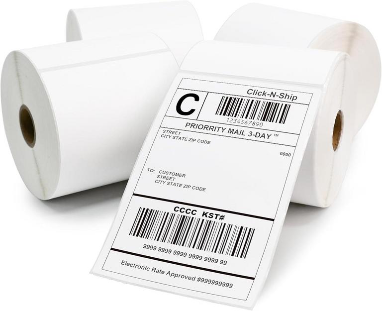 NEFLACA 4X6IN THERMAL LABEL ROLLS 4PK