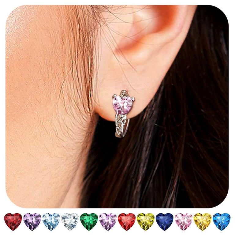 BESTYLE HEART HOOP EARRINGS