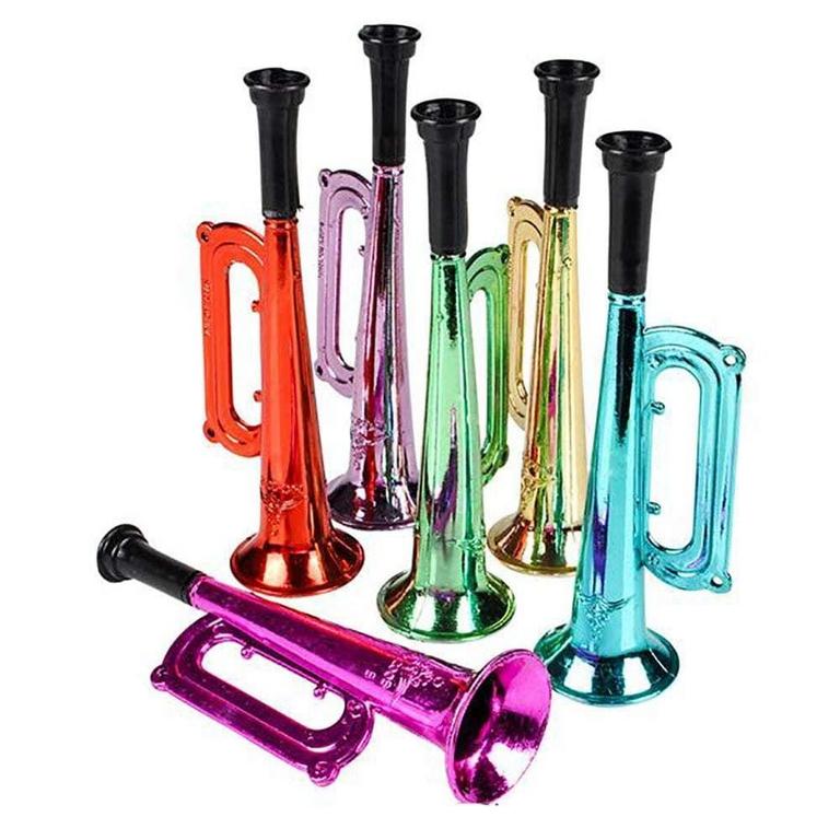 KCOBRANDS METALLIC TRUMPET TOYS 12PK