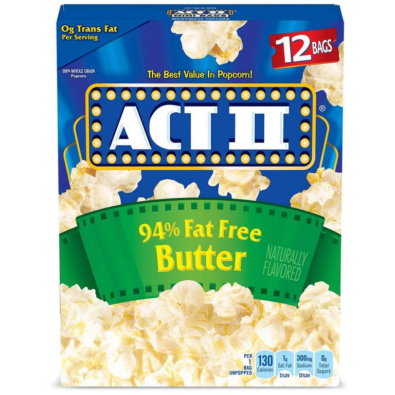 ACT II 94% FAT-FREE POPCORN 12PK
