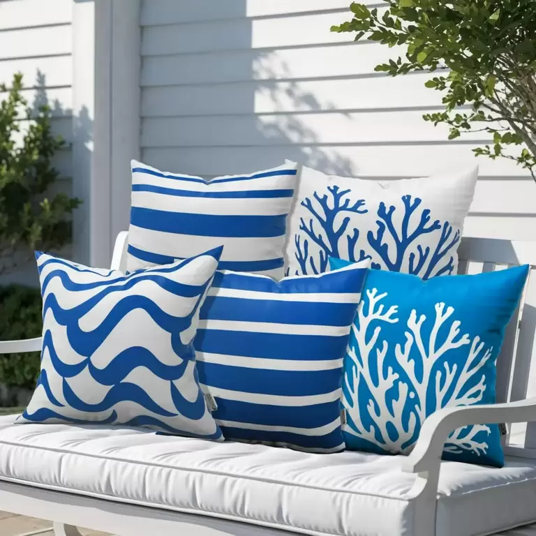 DECORX 18IN COASTAL PILLOW COVERS 5PK