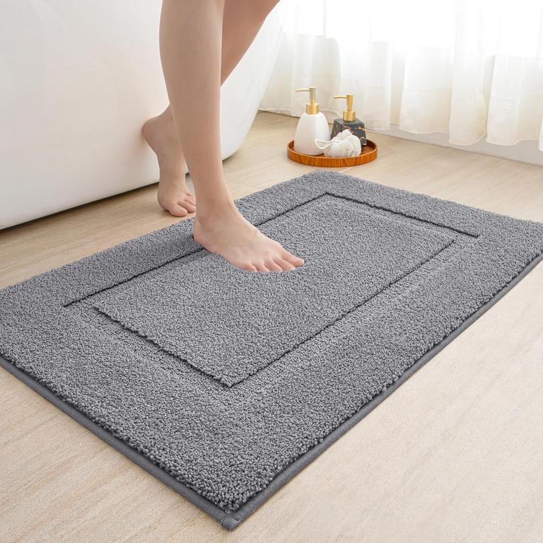 OEAKAY BATH MAT 32IN X 20IN GRAY