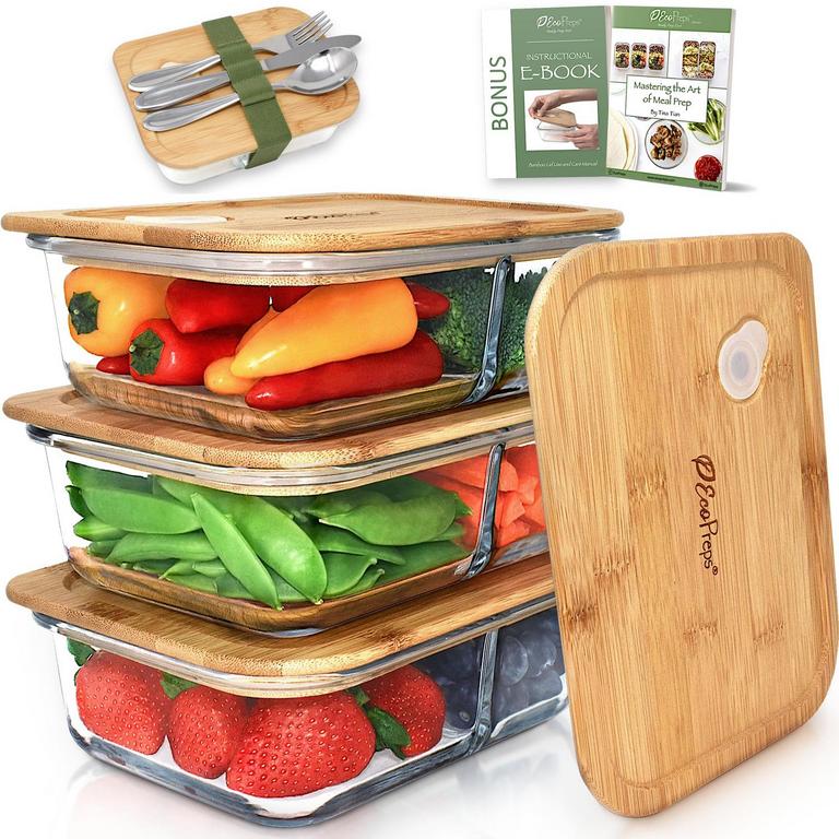 ECOPEPS GLASS BENTO BOXES 3PK