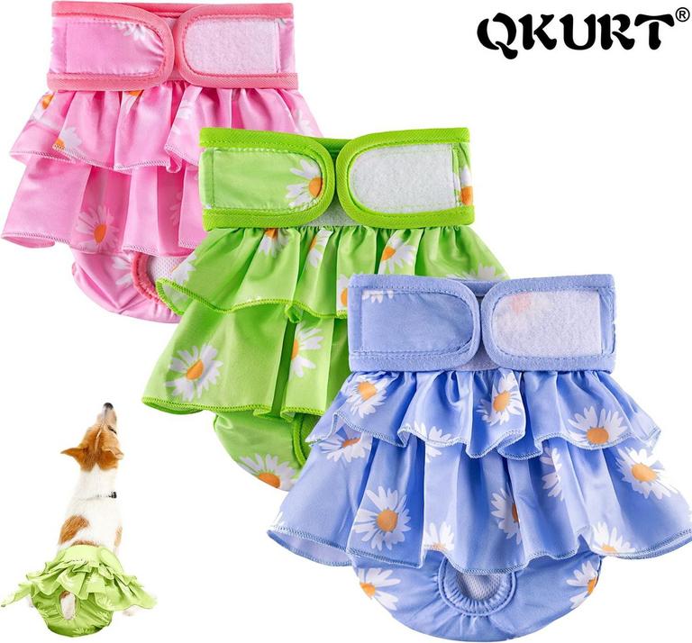 QKURT DOG DIAPERS FEMALE SMALL 3PK