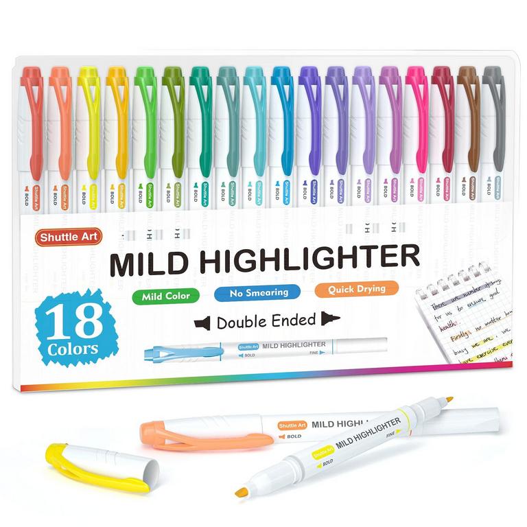 SHUTTLE ART PASTEL HIGHLIGHTER PENS 18PK