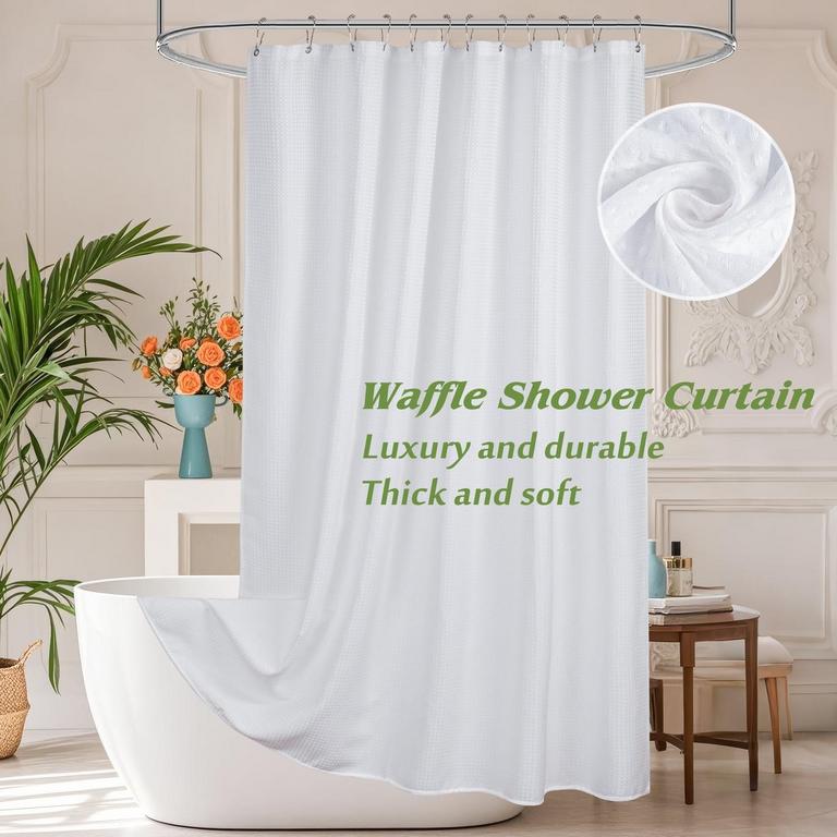 INOSOO WAFFLE SHOWER CURTAIN 72IN X 84IN