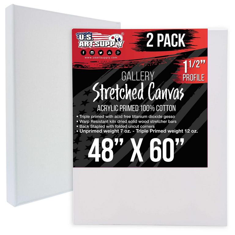 U.S. ART SUPPLY 48IN X 60IN CANVAS 2PK