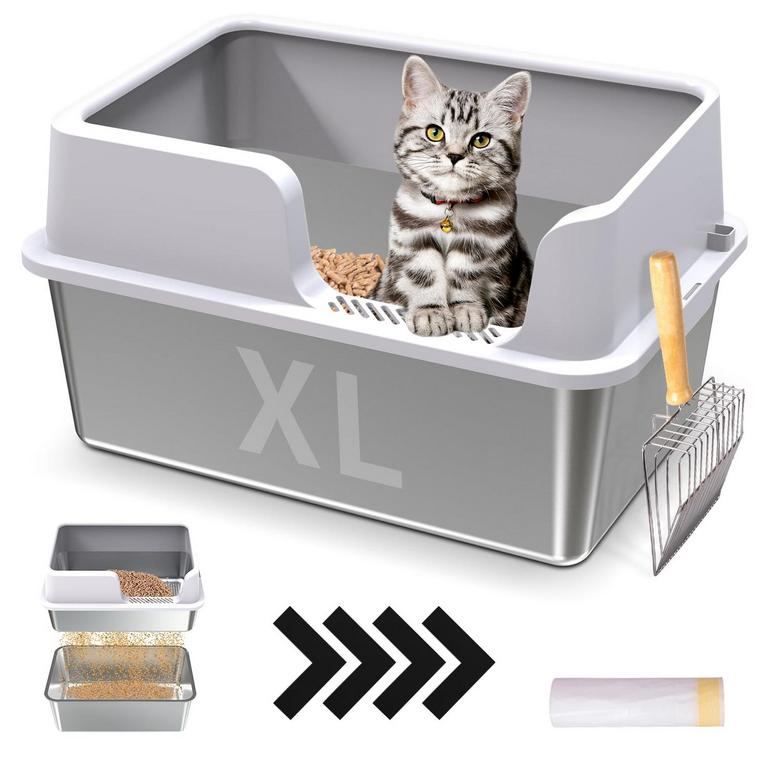 EODO XL STAINLESS STEEL CAT LITTER BOX