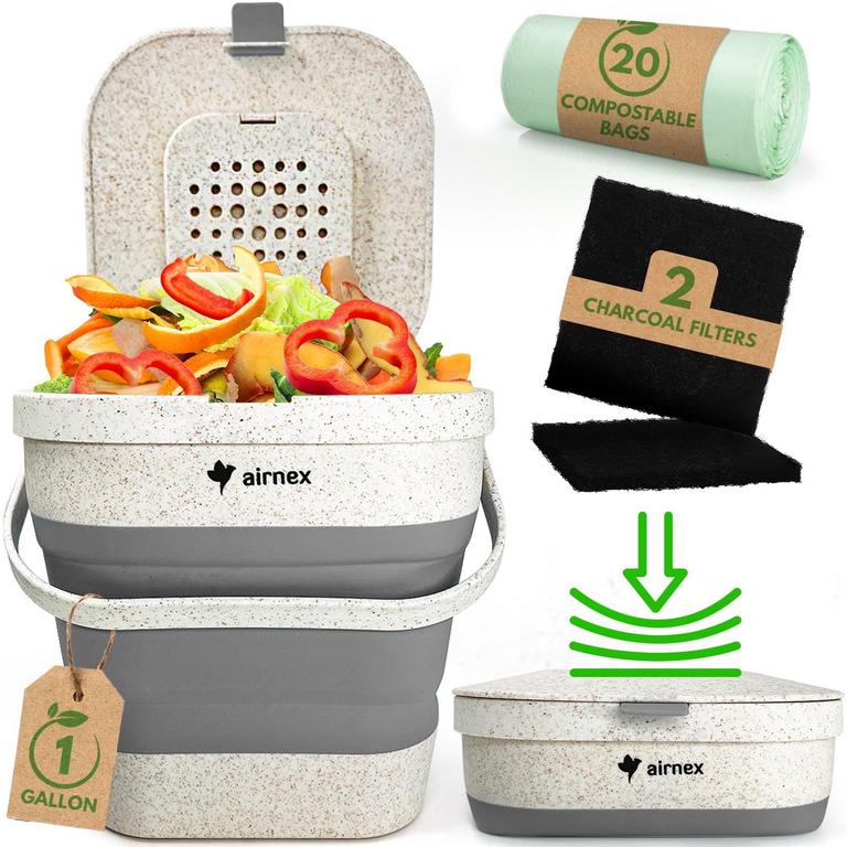 AIRNEX COLLAPSIBLE COMPOST BUCKET