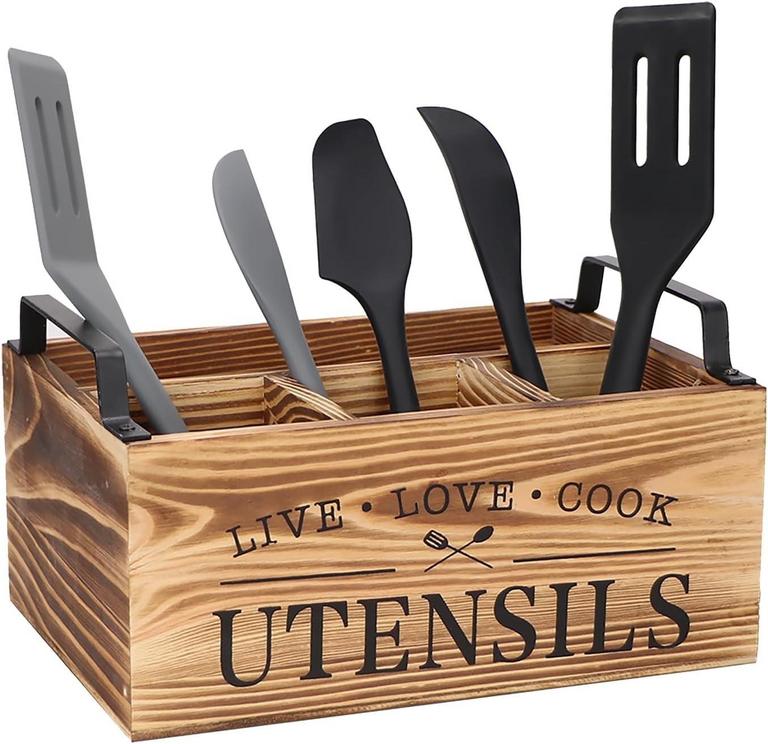 OHHSUN WOOD UTENSIL HOLDER