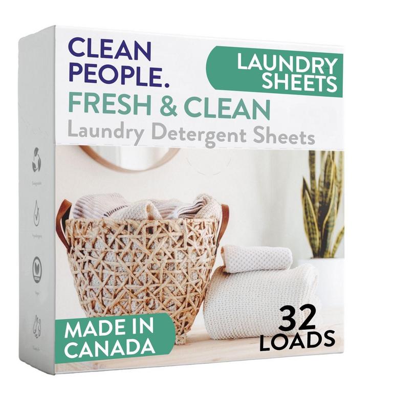 CLEAN PEOPLE LAUNDRY DETERGENT SHEETS 32PK
