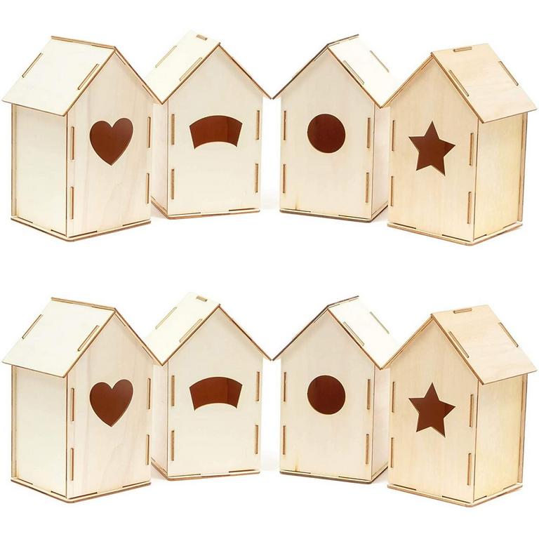 BRIGHT CREATIONS MINI BIRDHOUSES 8PK