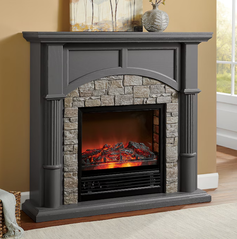 FAUX BRICK FIREPLACE INSERT