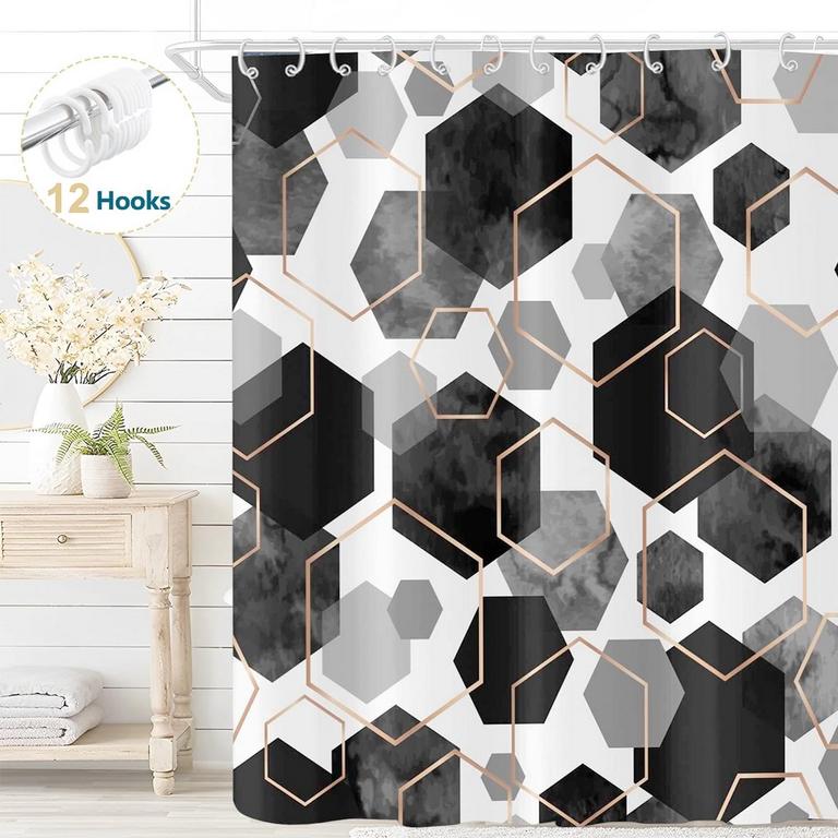 DZNILS GRAY SHOWER CURTAIN 72IN