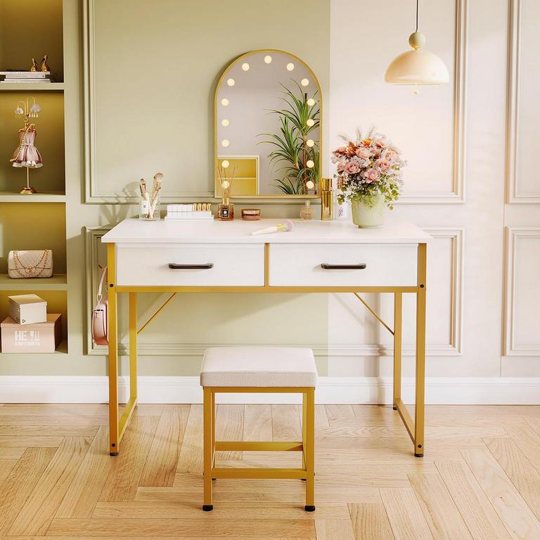 AODK 40IN VANITY DESK W/ STOOL