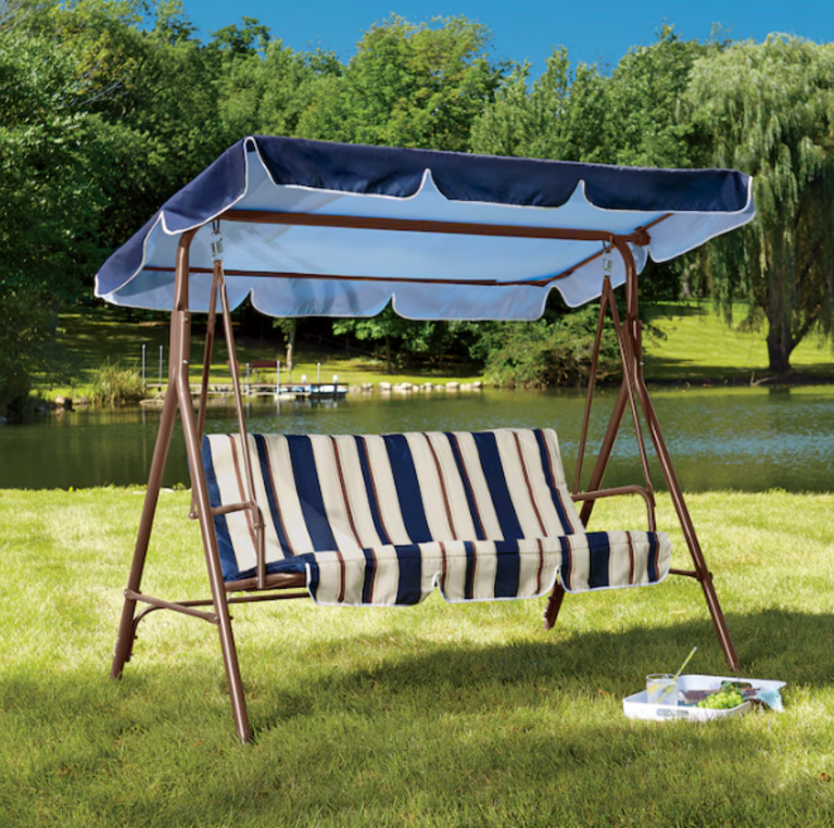 STRIPED LAWN SWING