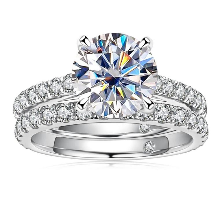 ANUCLUB MOISSANITE RING SET SIZE 6.5