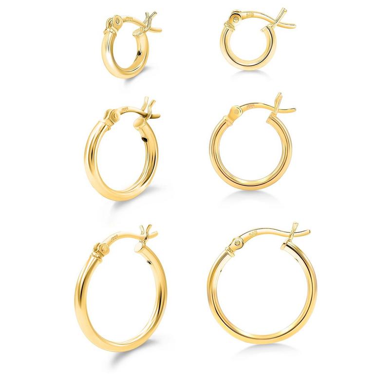 KEZE 14K GOLD PLATED EARRINGS SET