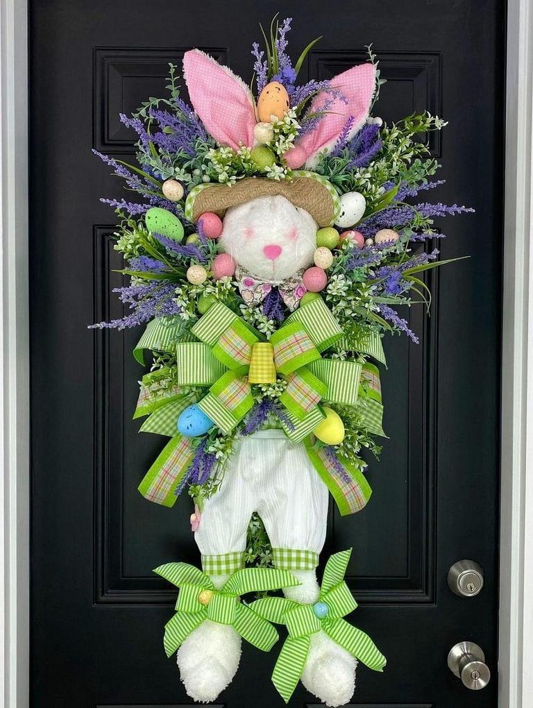 JUNMU EASTER RABBIT WREATH 22IN