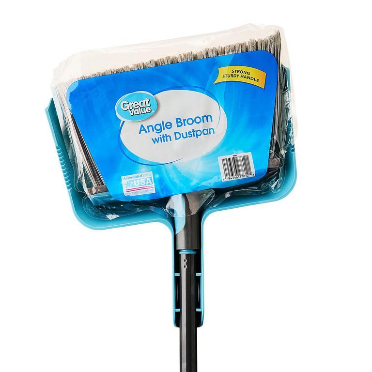 2 GREAT VALUE ANGLE BROOM & DUSTPAN SETS