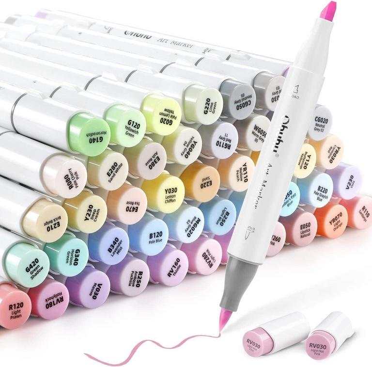 OHUHU 48-COLOR PASTEL MARKERS