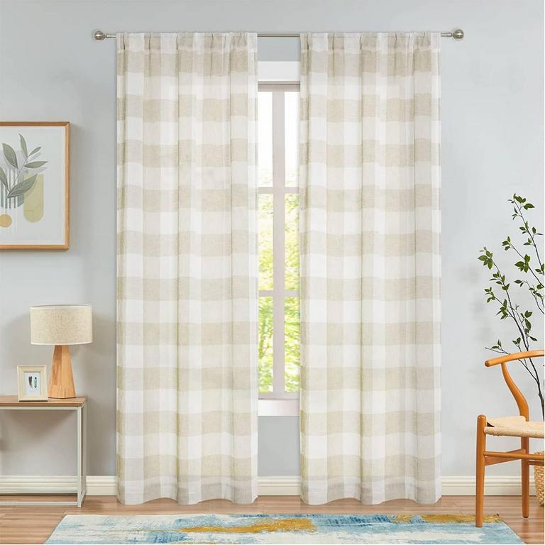 BOHOGEO TAN CURTAIN PANELS 38IN X 84IN 2PK