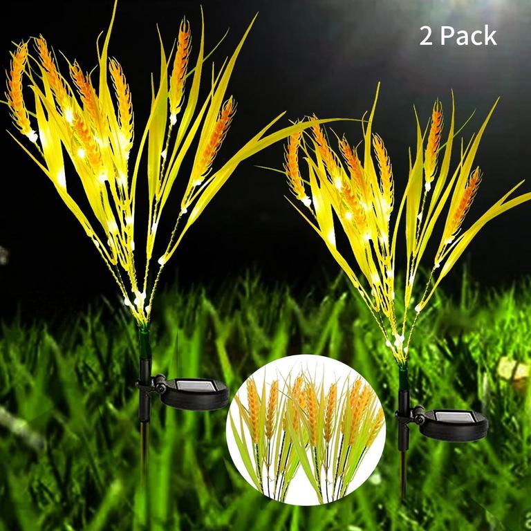QISHI SOLAR WHEAT STAKE LIGHTS 2PK