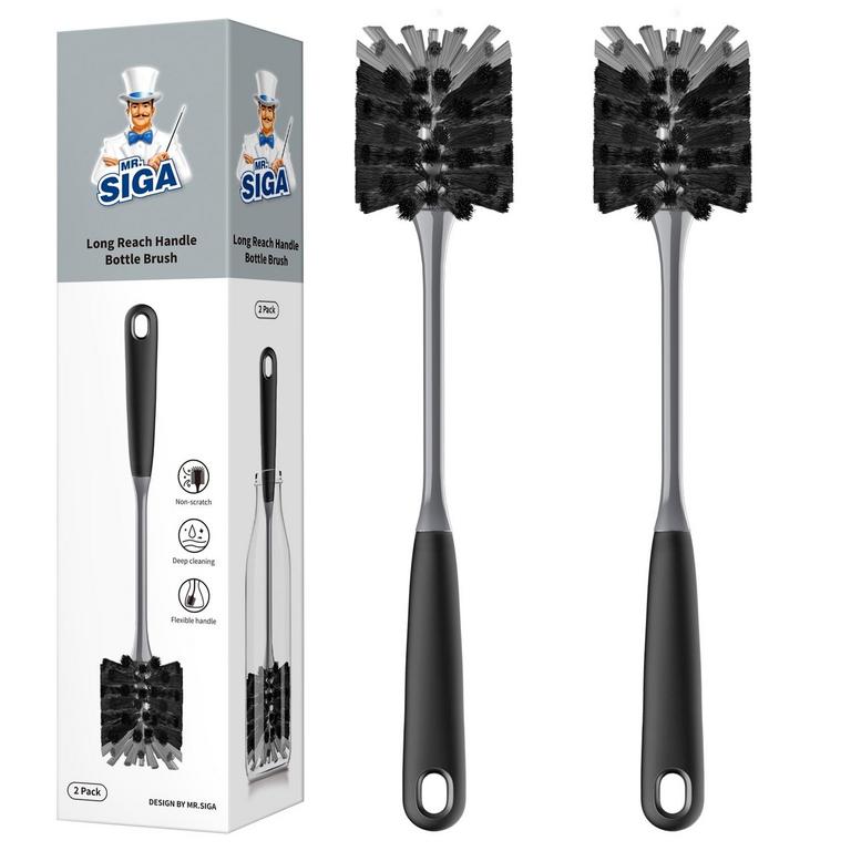 MR.SIGA LONG HANDLE BRUSH 2PK