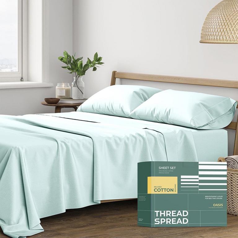 THREAD SPREAD 100% COTTON QUEEN SHEET SET