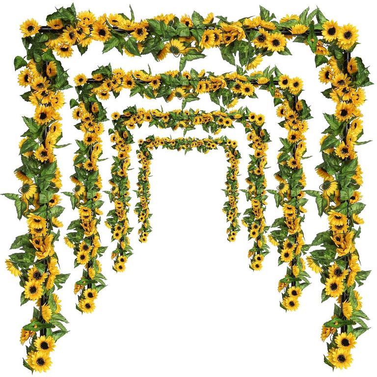 BRIFUL 4PK 6FT FAUX SUNFLOWER GARLANDS