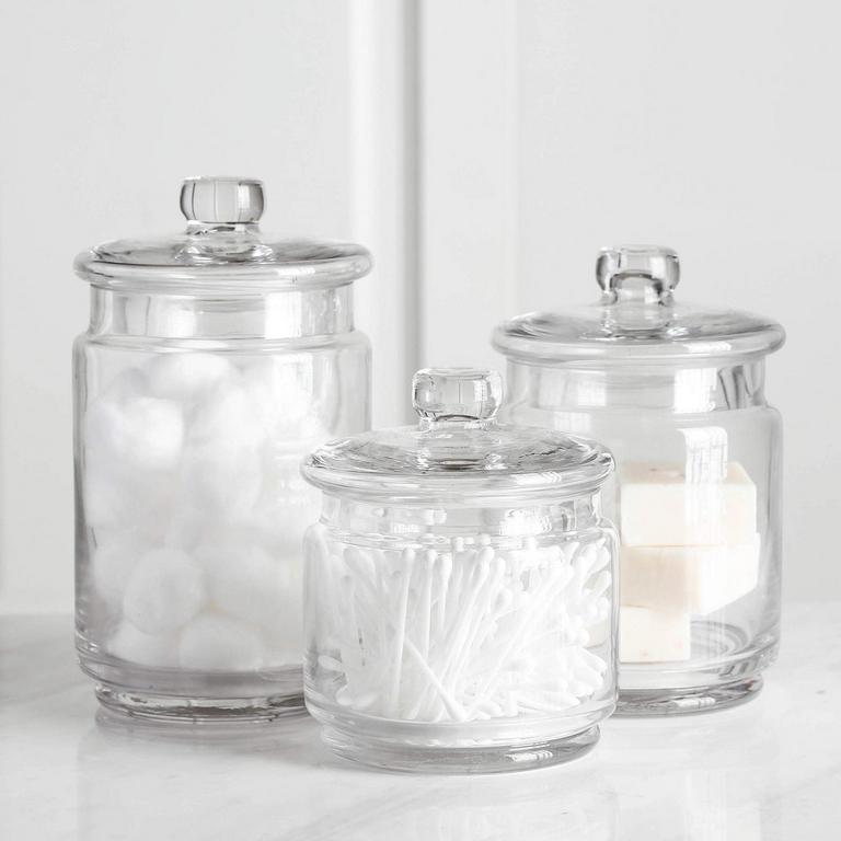WHOLE HOUSEWARES APOTHECARY JARS SET OF 3