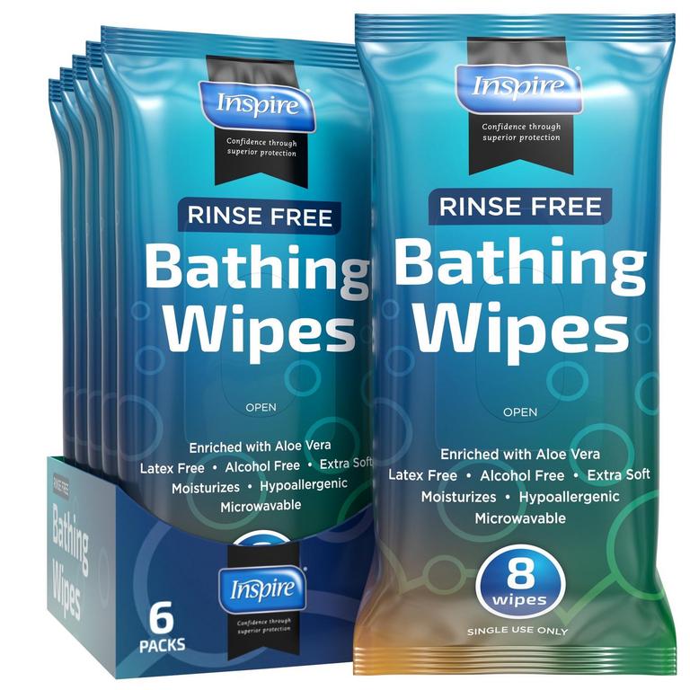 INSPIRE BODY WASH WIPE PACKS 6PK