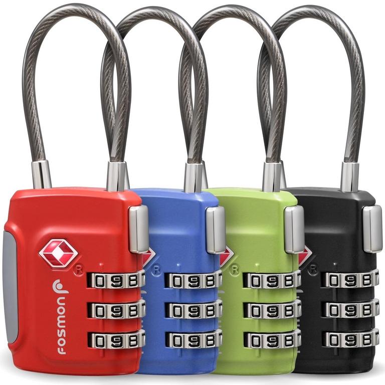 FOSMON TSA CABLE LOCKS 4PK