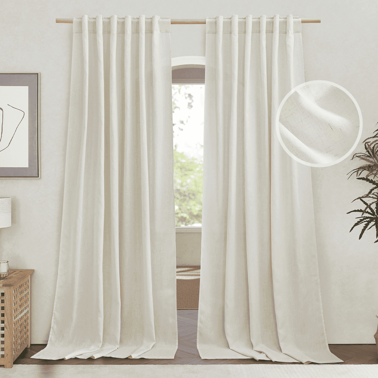 NICETOWN LINEN CURTAINS 84IN X 55IN 2PK